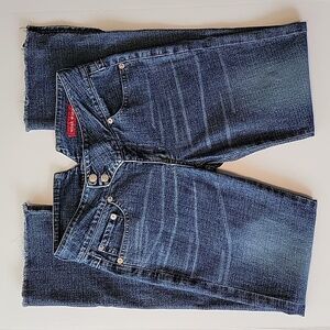 Wink Wink Blue Jeans Denim Japanese Ankle Distressed Cropped Whiskering S